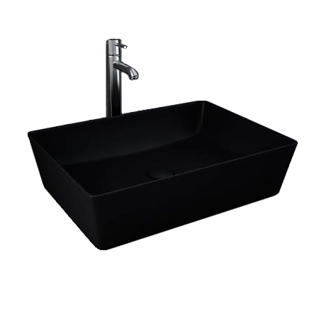 Feeling Rectangle Countertop Basin Matt Black - RAK Ceramics