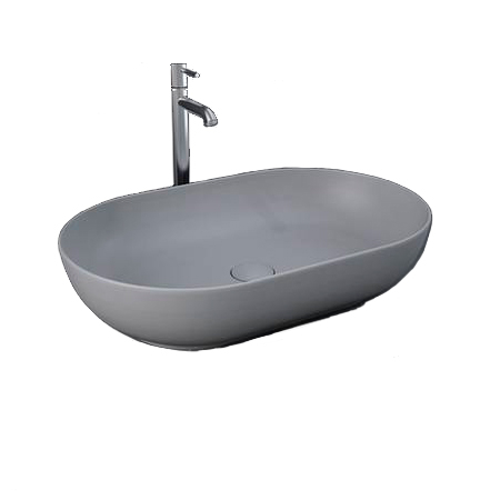 Feeling Oval Countertop Basin Matt Grey - RAK Ceramics