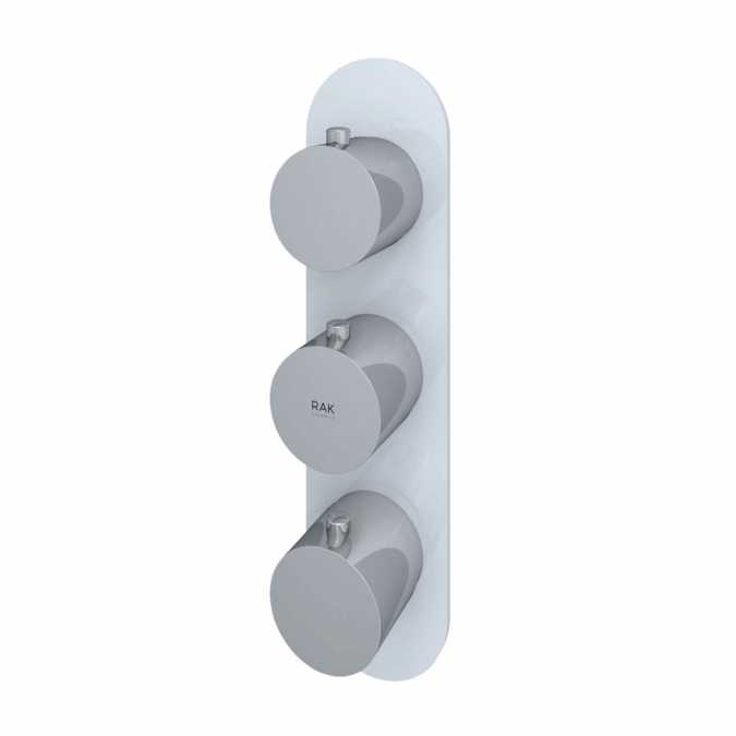 Feeling Round White Dual Outlet Shower Valve by RAK Ceramics