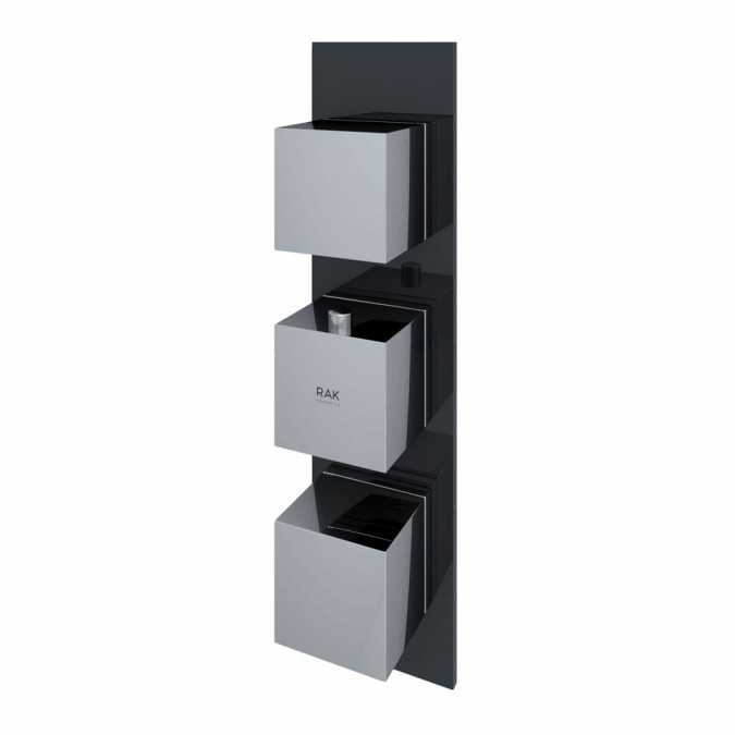 Feeling Black Square Dual Outlet Shower Valve by RAK Ceramics