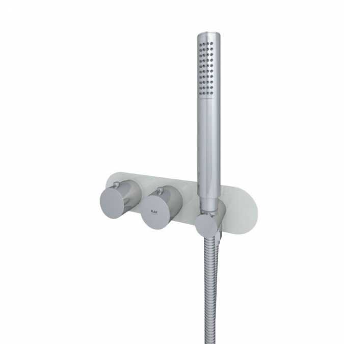 Feeling Greige Round Dual Outlet Shower Valve with Shower Kit by RAK Ceramics