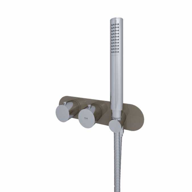 Feeling Cappuccino Round Dual Outlet Shower Valve with Shower Kit by RAK Ceramics