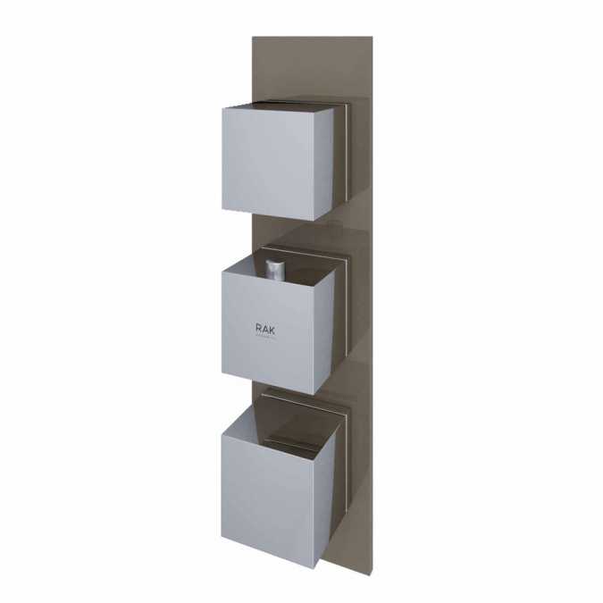 Feeling Cappuccino Square Dual Outlet Shower Valve by RAK Ceramics