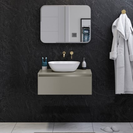 Campbell 600mm Latte 1 Drawer Wall Hung Vanity Unit (No Top) 