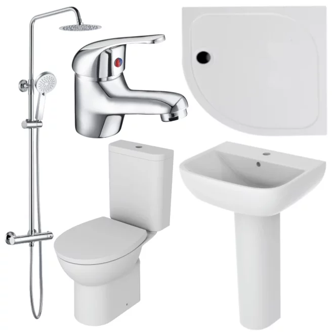 inabox Complete Bathroom Suite with 900mm Quadrant Shower Enclosure