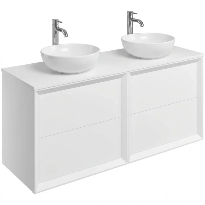 Pekin Matt White 1200mm Wall Hung Vanity Unit