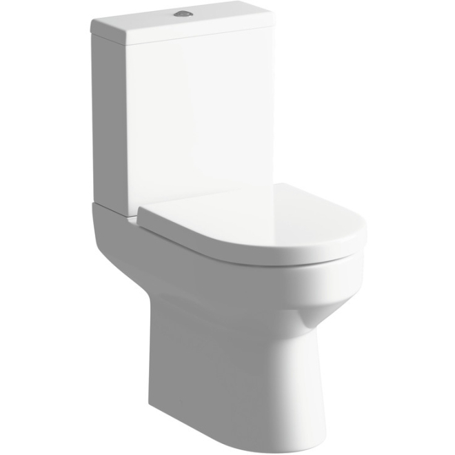 Whistle Closed Coupled Open Back Rimless Toilet & Soft Closing Seat