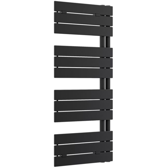 Aylesbury 500 x 1130mm Matt Black Square Ladder Towel Radiator