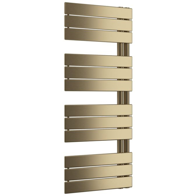 Aylesbury 500 x 1130mm Brushed Brass Square Ladder Towel Radiator