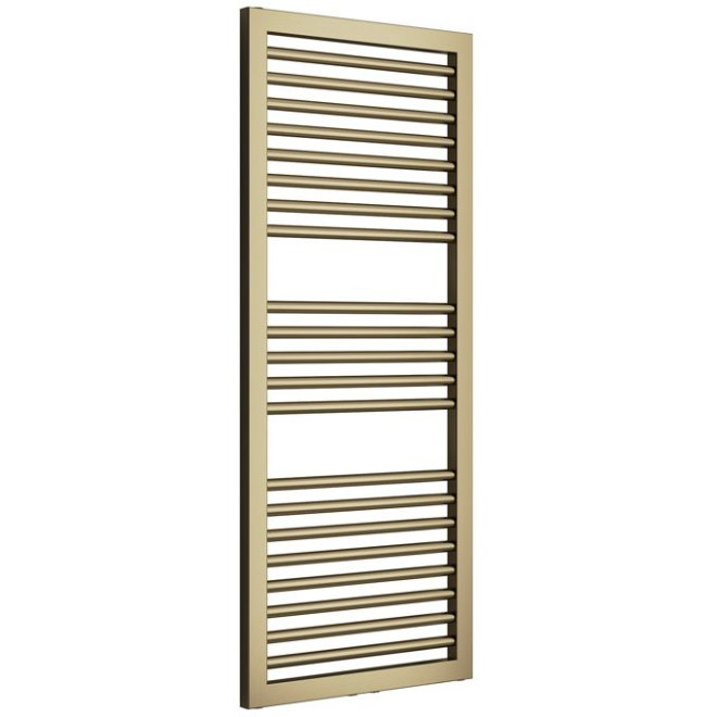 Herve 500 x 1228mm Brushed Brass Square Ladder Radiator