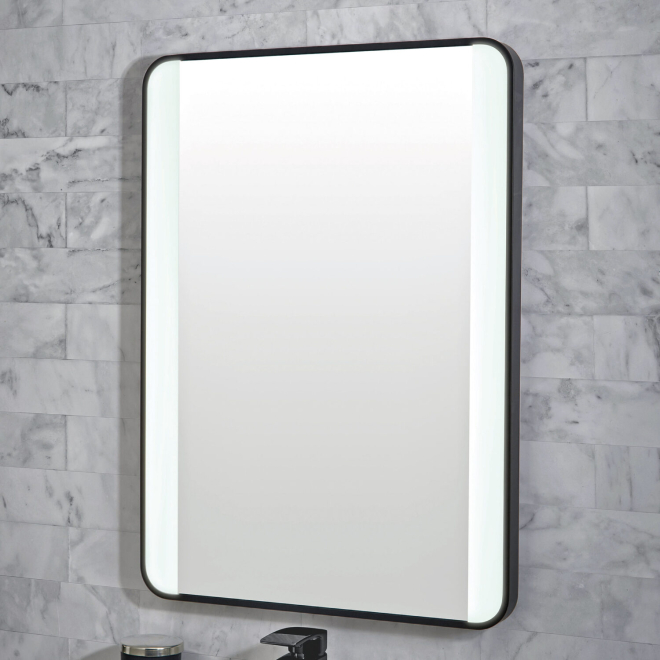 Mono Soft Edge Black Framed LED Bathroom Mirror - 500 x 700mm