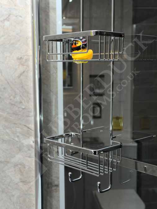 Roman Chrome Double Hanging Shower Basket RSB01 Click and Collect