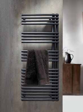 Redroom Omnia Anthracite Left Hand Towel Radiator - 1161 x 496mm