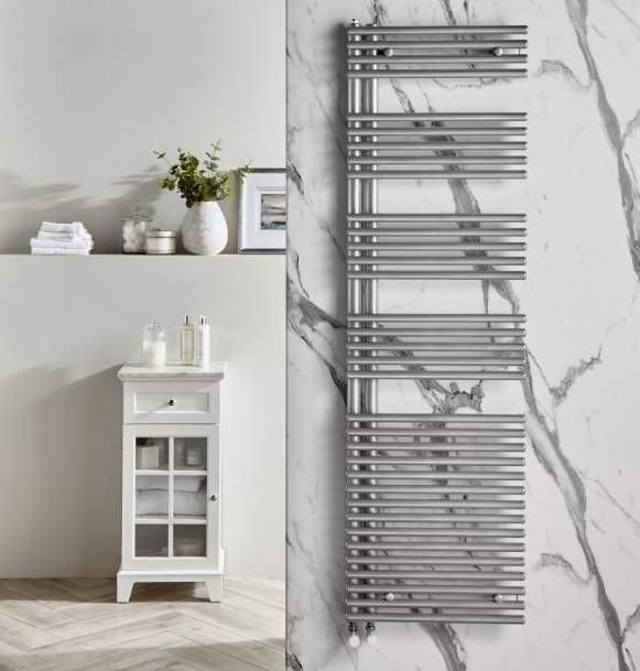 Redroom Omnia Titane Right Hand Towel Radiator, 1681 x 496mm