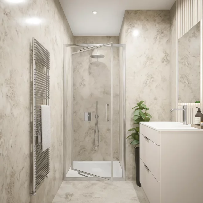 Tissino Rivelo 760mm Infold Door - Chrome