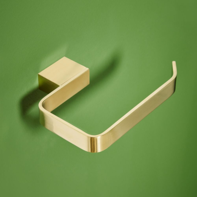 Roma Brushed Brass Toilet Roll Holder