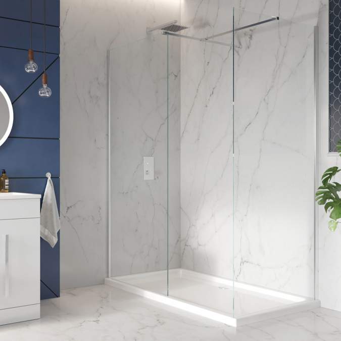 S8 Wetroom Shower Screen 800mm - Chrome