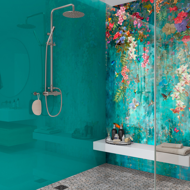 SplashBax Di Bond Shower Panel Botanical Cascade