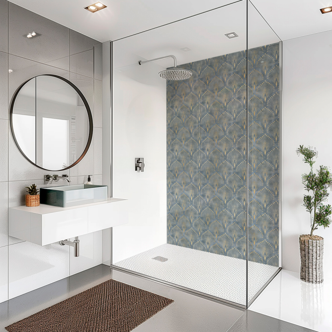 SplashBax Acrylic Shower Panel Art Deco Peacock