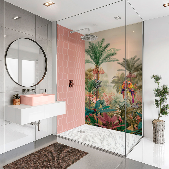 SplashBax Di Bond Shower Panel Tropical Oasis