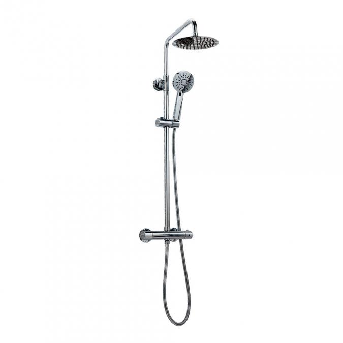 Scudo Serena Round Dual Head Thermostatic Shower - Fixed Head & Adjustable Hand Set 