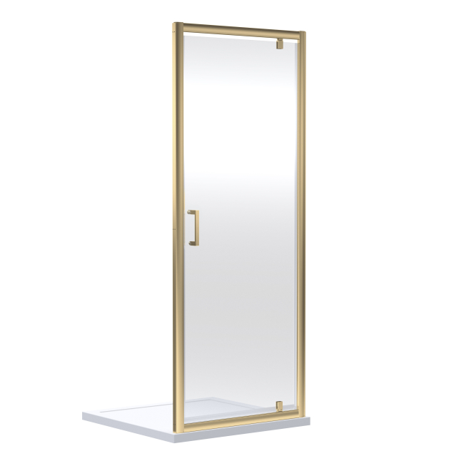 Nuie Rene Brushed Brass 900mm Pivot Shower Door