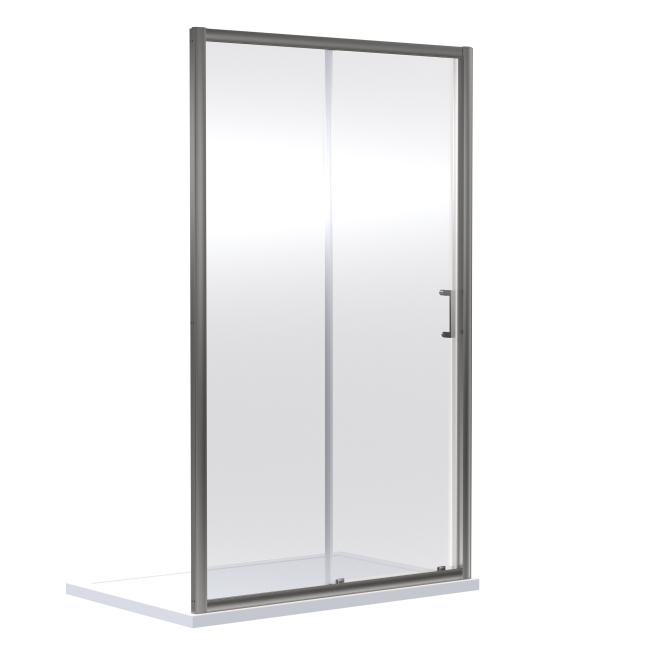 Nuie Rene Brushed Pewter 1200mm Sliding Shower Door