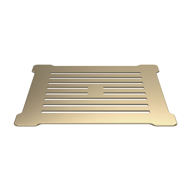 Nuie Brushed Brass Grid Square Shower Tray Waste