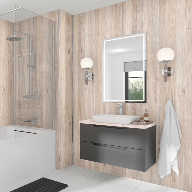 Scandi Oak Wetwall Mermaid Plywood Bathroom Wall Boards