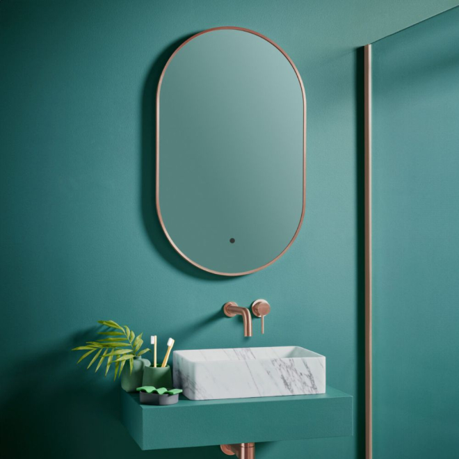 Scudo Aubrey LED Mirror Brushed Bronze 500 x 800mm