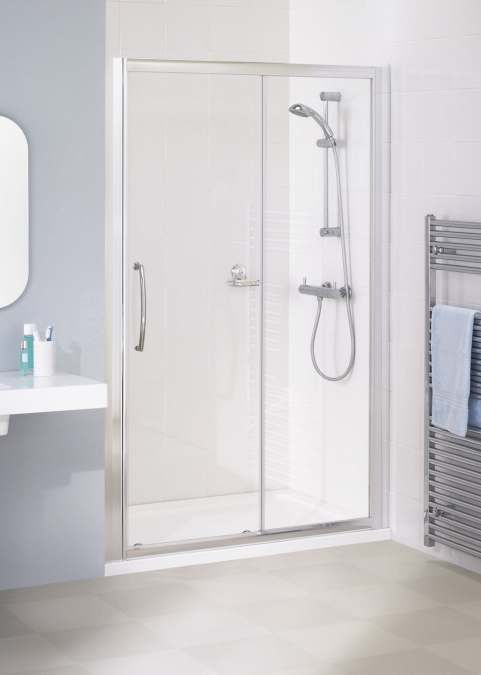 Lakes Classic 1200mm Semi-Frameless White Sliding Shower Door