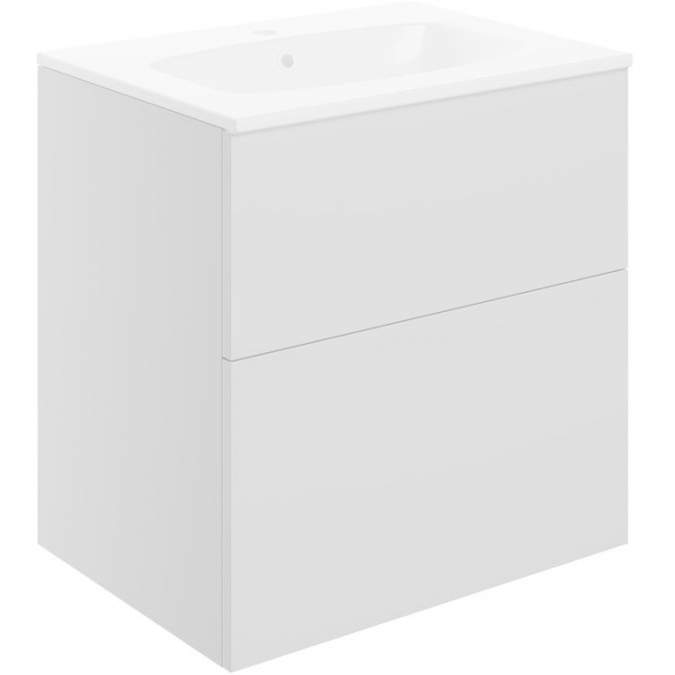 Shetland 610mm Matt White 2 Drawer Wall Hung Vanity Unit