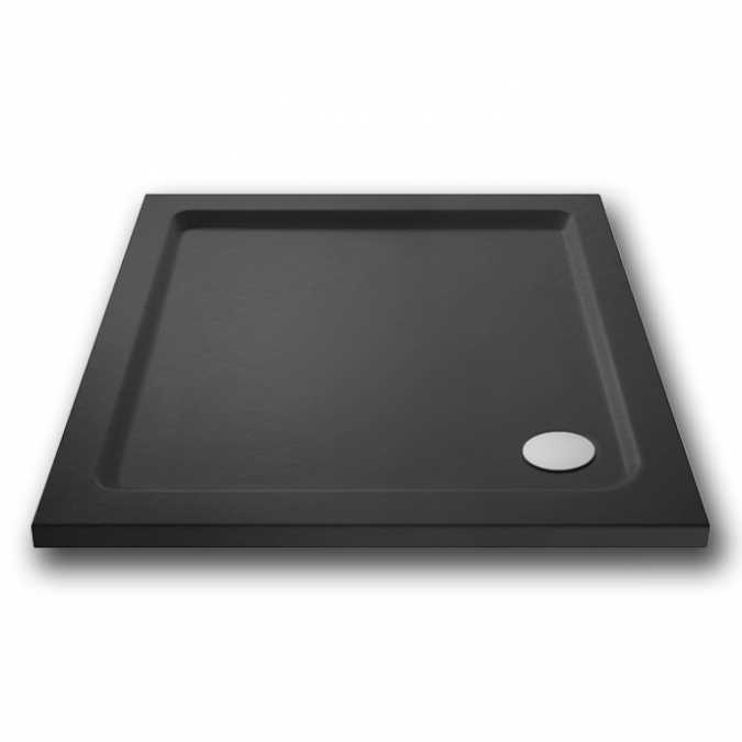 Nuie Pearlstone 800 x 800 Slate Grey Square Shower Tray