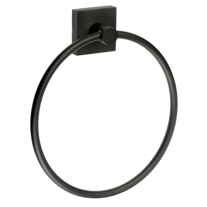 Smedbo House Matt Black Towel Ring
