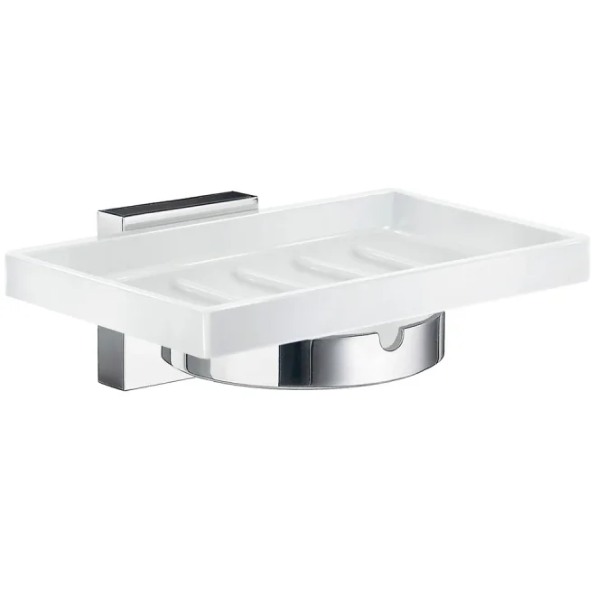 Smedbo House Porcelain Soap Dish with Chrome Holder