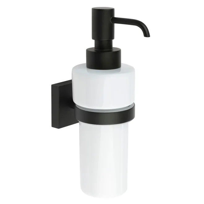 Smedbo House Porcelain Soap Dispenser with Matt Black Holder
