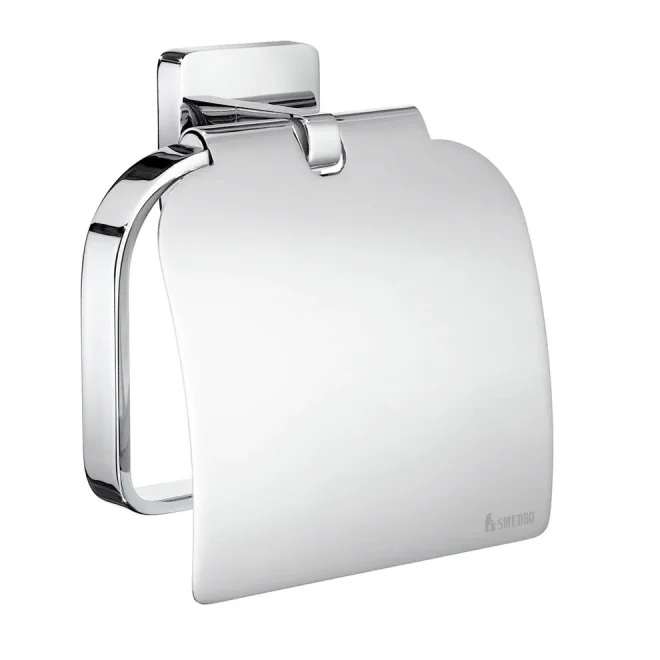 Smedbo Ice Polished Chrome Roll Holder with Cover