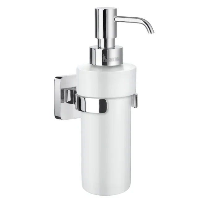 Smedbo Ice Round Chrome and Porcelain Soap Dispenser