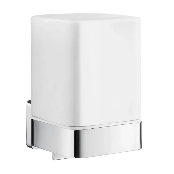 Smedbo Ice Square Chrome and Porcelain Soap Dispenser