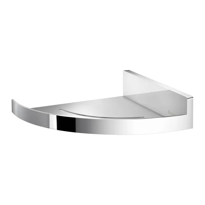 Smedbo Sideline Curved Corner Polished Steel Shower Shelf