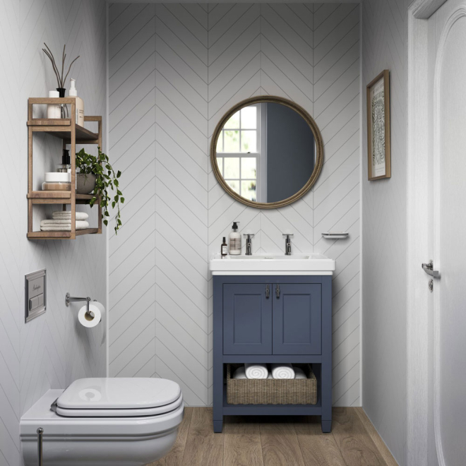 Snow White Chevron Tile Showerwall Laminate Panels