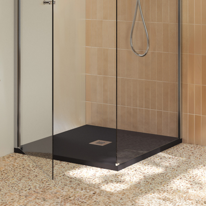 Tailored Trays Cuttable Slate Shower Tray in Midnight Black 800 x 800