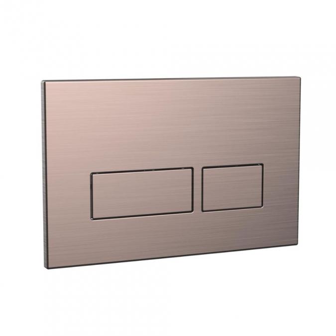 Square Brushed Bronze Dual Flush Plate - Scudo