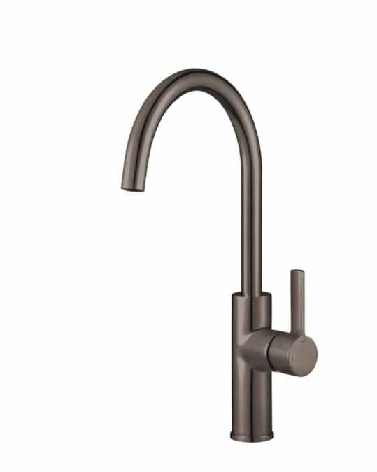 Jeroni Swan 1 Handle Gunmetal Kitchen Mixer Tap- Francis Pegler Comap