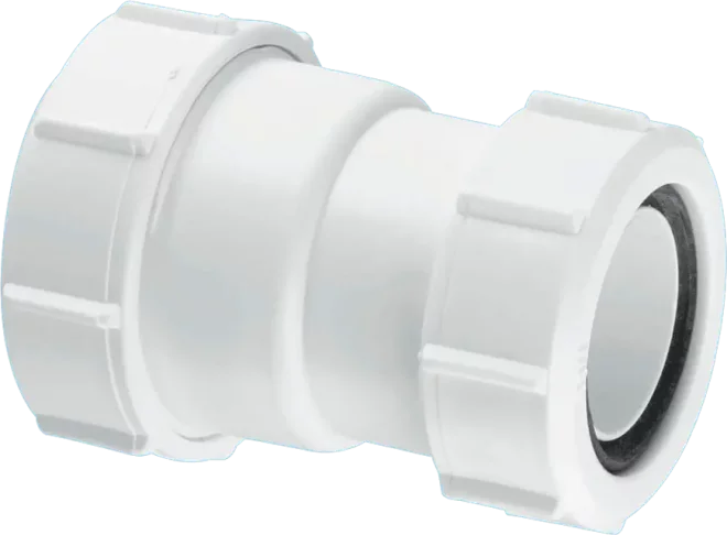 McAlpine Straight White Waste Pipe Connector 40mm x 40mm - 1.5" - T28M