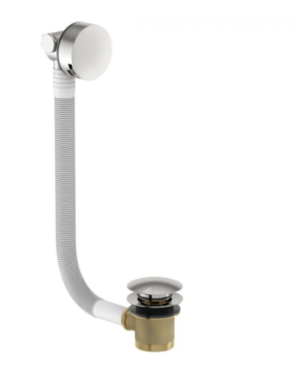 Alek Chrome Round Bath Filler With Overflow by Tissino 