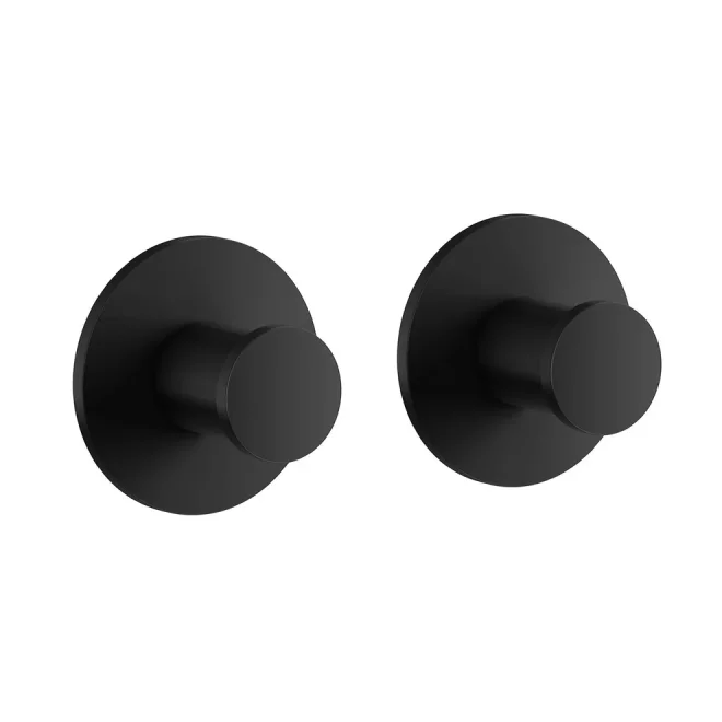 Smedbo Dot Matt Black Pair of Towel Hooks