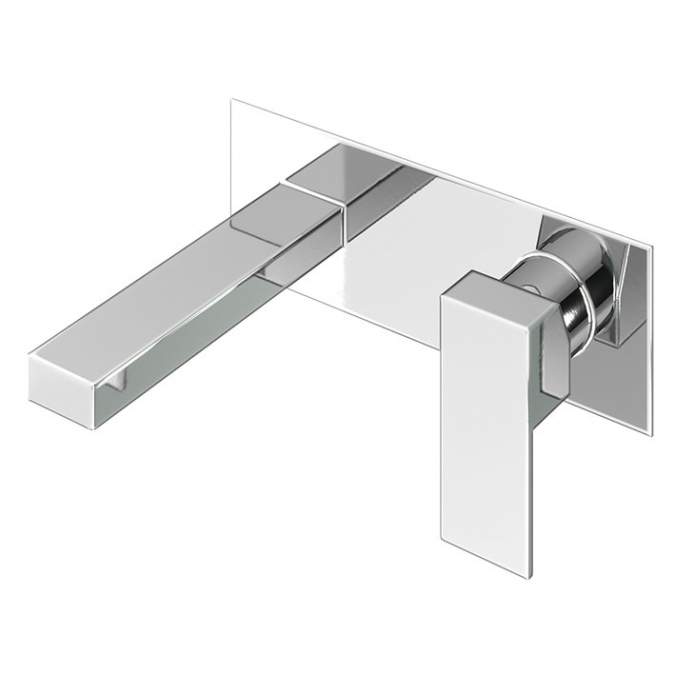 Abacus Plan Wall Mounted Basin Mixer Tap - Chrome