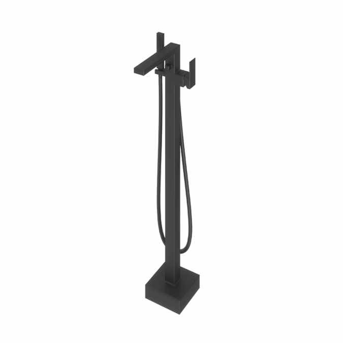 Abacus Plan Freestanding Bath Shower Mixer Tap - Matt Black