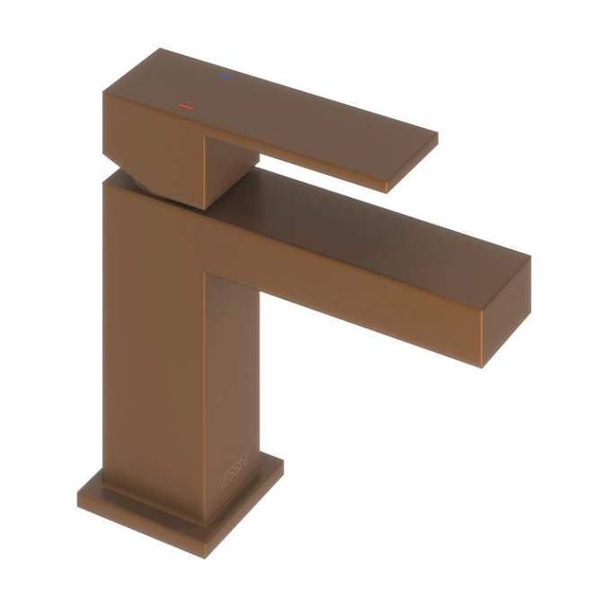 Abacus Plan Mini Mono Basin Mixer Tap - Brushed Bronze